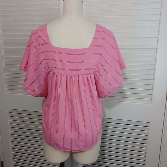 Madewell Cecelia Pink Stripe Butterfly Top - Picture 8 of 12